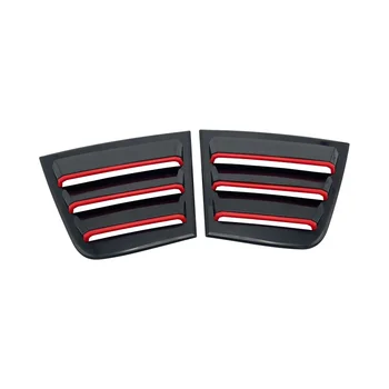 Боковое вентиляционное отверстие в экстерьере автомобиля, панель заднего бокового окна для Dodge Warhorse 2011-2021, жалюзи, глянцевый черный лак + красная отделка